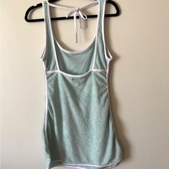 URBAN Outfitters terry -cloth style tank summer mini dress in pale green. - Picture 4 of 13